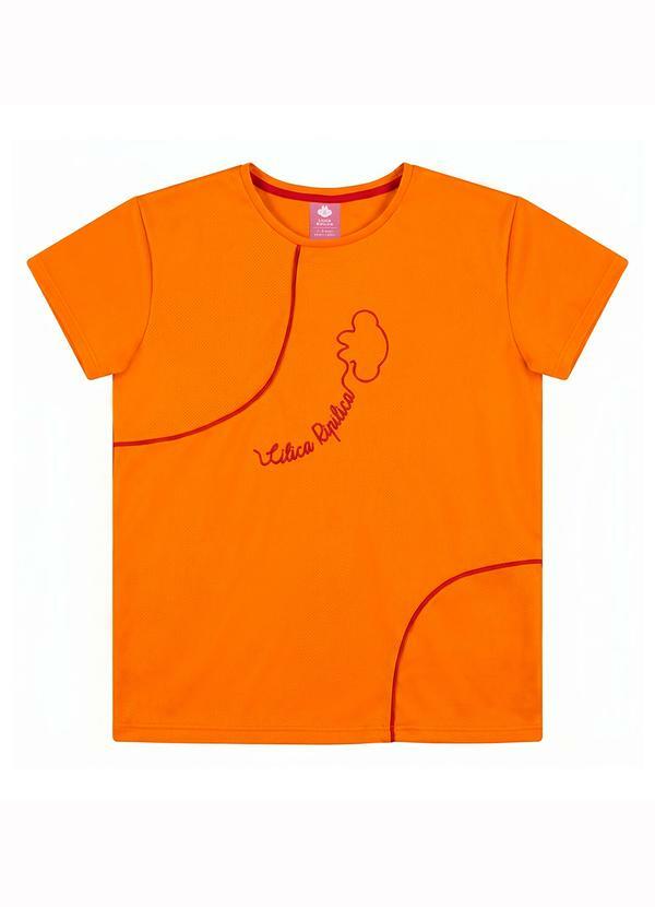 Vista 2 Blusa Manga Curta Menina Laranja Pulla Bulla Pulla Bulla