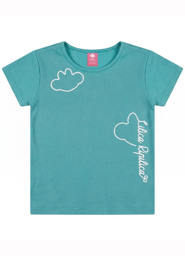 Vista 2 Blusa Manga Curta Menina Verde Lilica Ripilica Lilica Ripilica