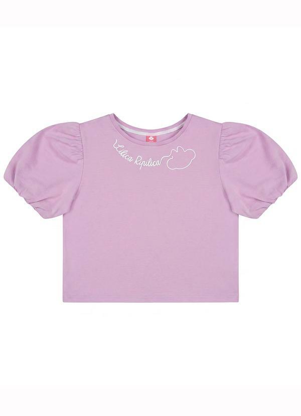 Blusa Mangs Curta Menina Lilica Ripilica Roxo