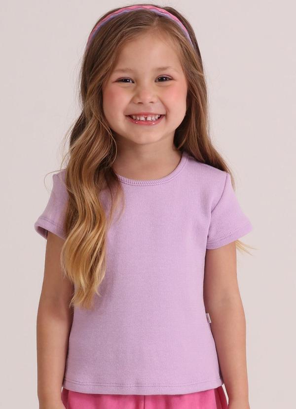 Vista 2 Blusa Mc Básica Lilas Tink Bink Tink Bink