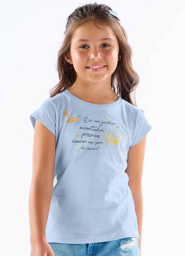 Vista 2 Blusa Meia Malha Azul Pulla Bulla Pulla Bulla