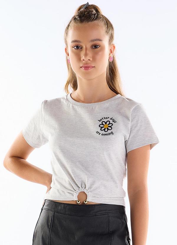 Vista 2 Blusa Meia Malha Cinza Pulla Bulla Pulla Bulla