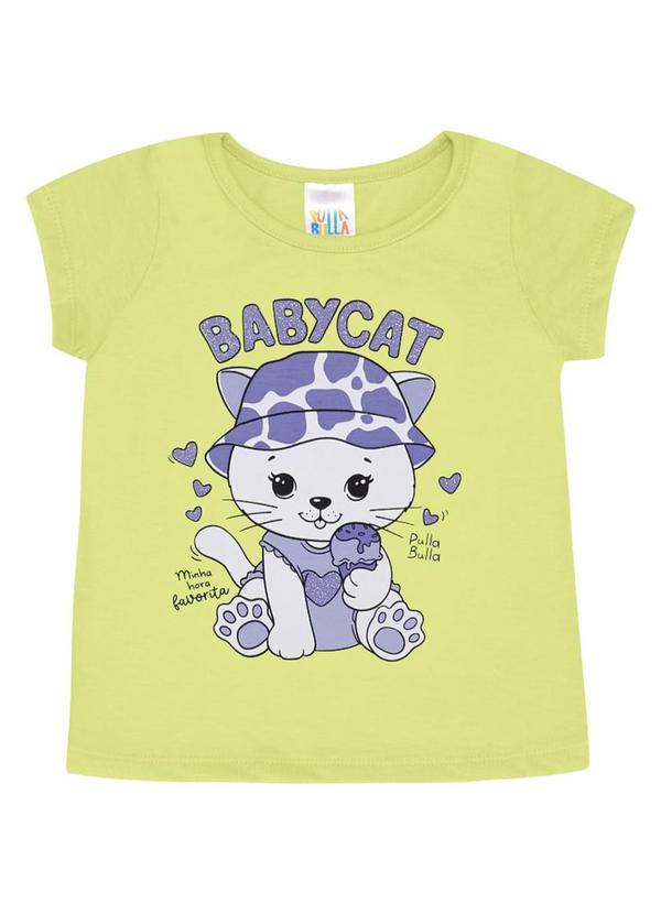 Vista 2 Blusa Meia Malha Menina Amarelo Pulla Bulla Pulla Bulla