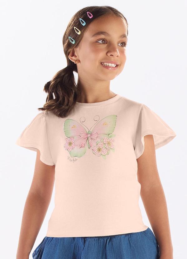 Vista 2 Blusa Meia Malha Rosa Pulla Bulla Pulla Bulla