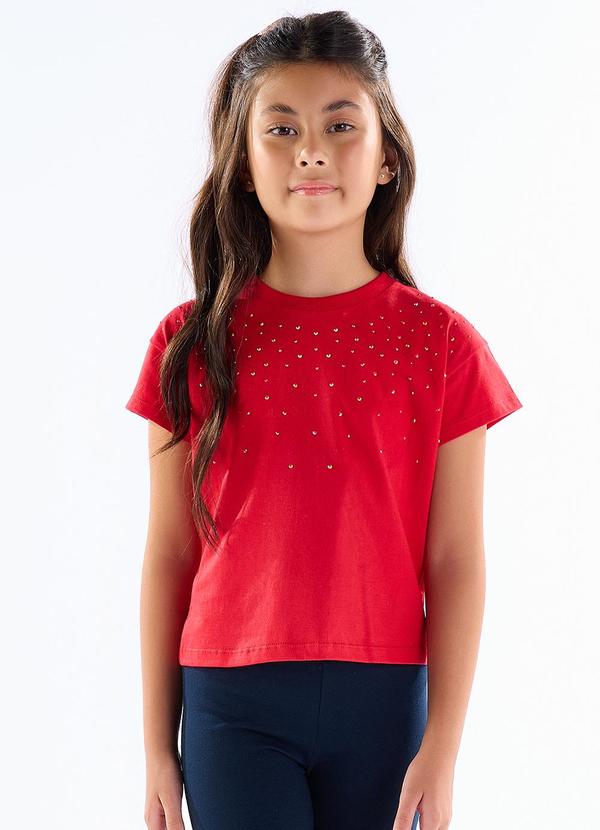Vista 2 Blusa Meia Malha Vermelho Pulla Bulla Pulla Bulla