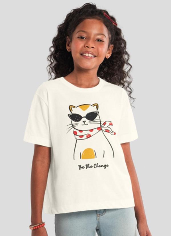 Vista 2 Blusa Menina com Estampa de Flor Natural Brandili Brandili
