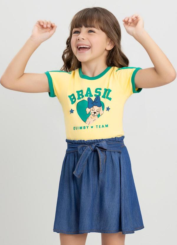 Blusa em Meia Malha Brasil Amarelo