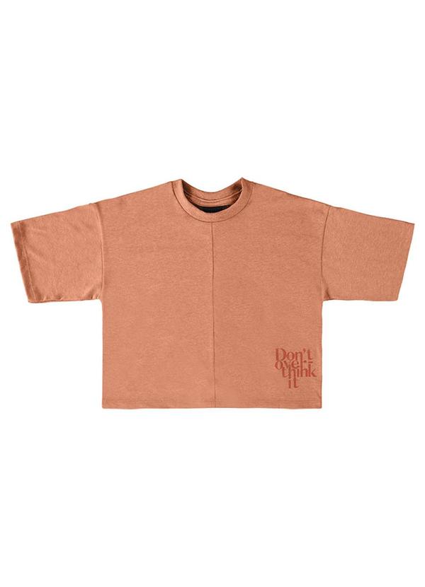 Blusa Menina em Meia Malha Pentada Laranja