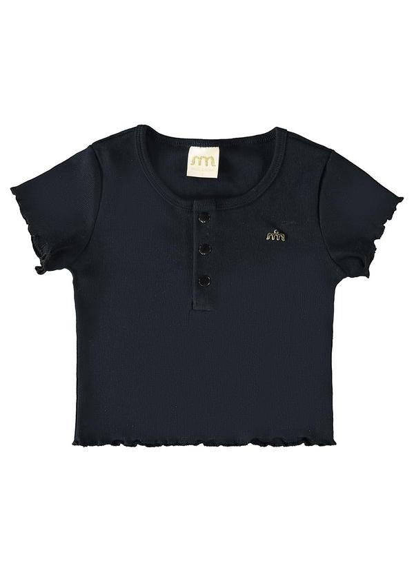 Vista 2 Blusa Menina em Punho Preto Milli E Nina Milli E Nina