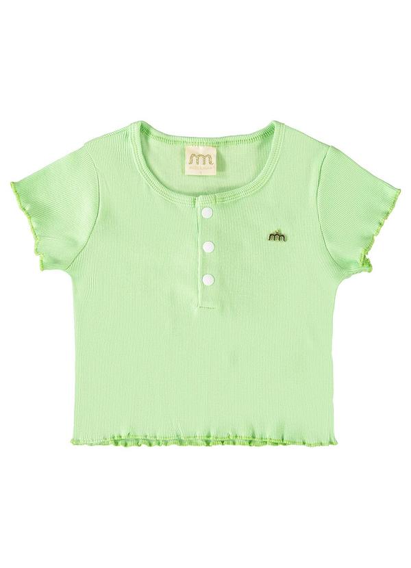 Vista 2 Blusa Menina em Punho Verde Milli E Nina Milli E Nina