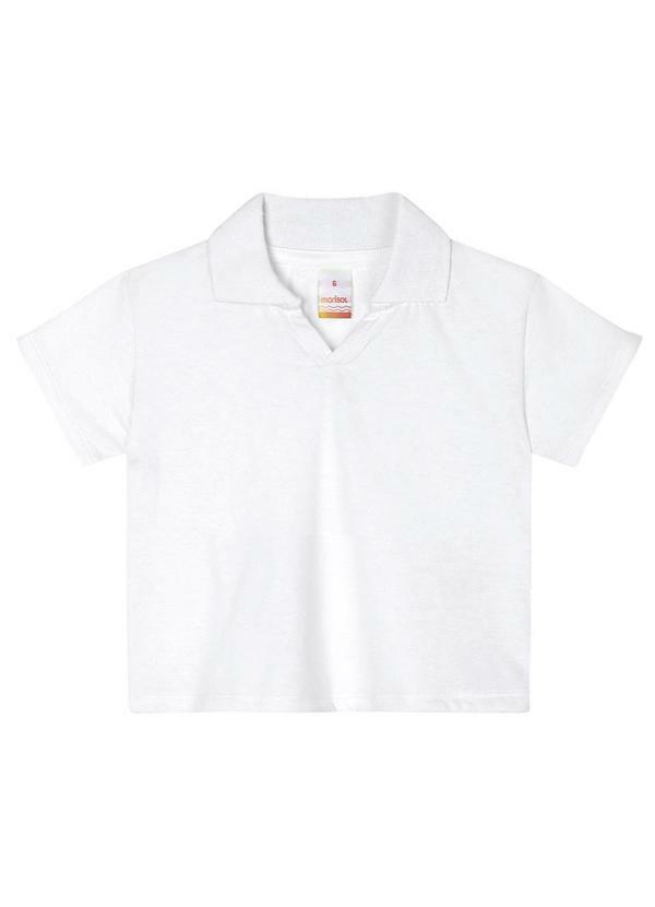 Vista 2 Blusa Polo Cropped Manga Curta com Aroma Branco Marisol Marisol