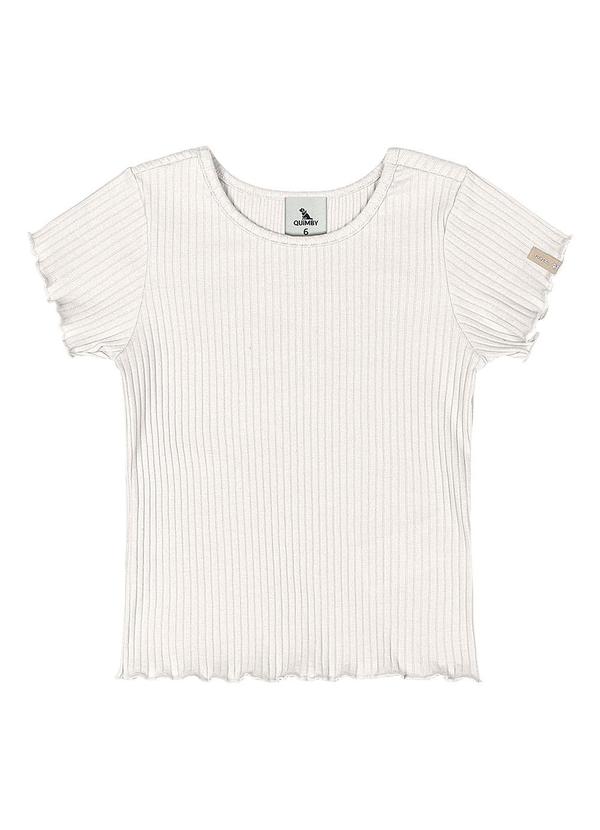 Vista 2 Blusa Ribana Canelada Menina Bege Quimby Quimby