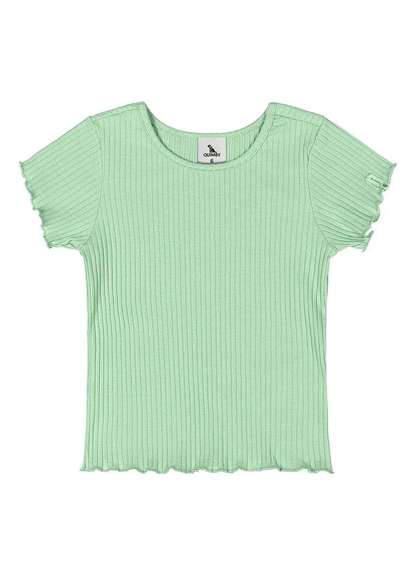 Vista 2 Blusa Ribana Canelada Menina Verde Quimby Quimby