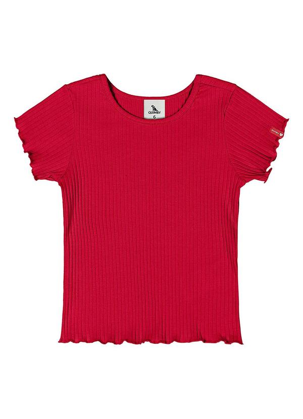 Vista 2 Blusa Ribana Canelada Menina Vermelho Quimby Quimby