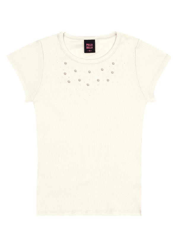 Vista 2 Blusa Ribana com Elastano Leve Bege Pulla Bulla Pulla Bulla
