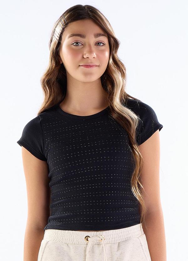 Blusa Ribana com Elastano Leve Preto