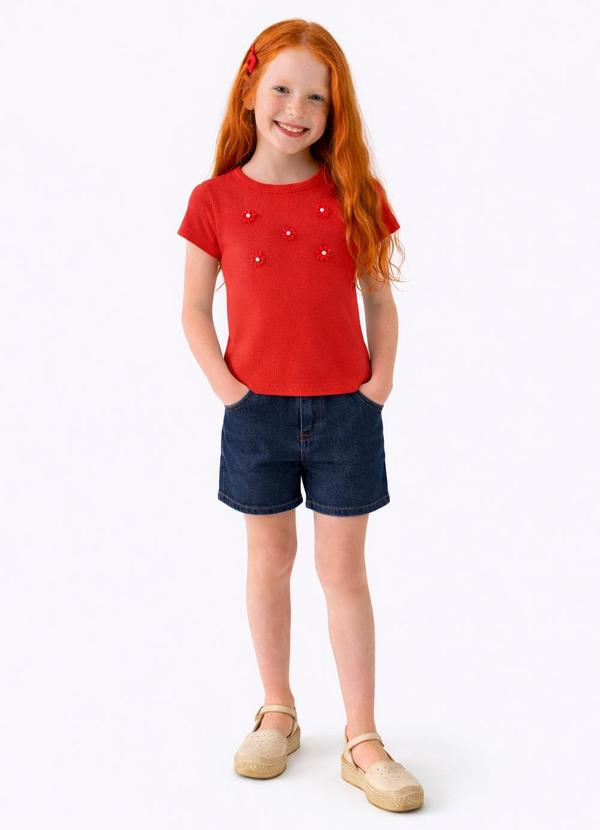 Blusa Ribana com Elastano Leve Vermelho