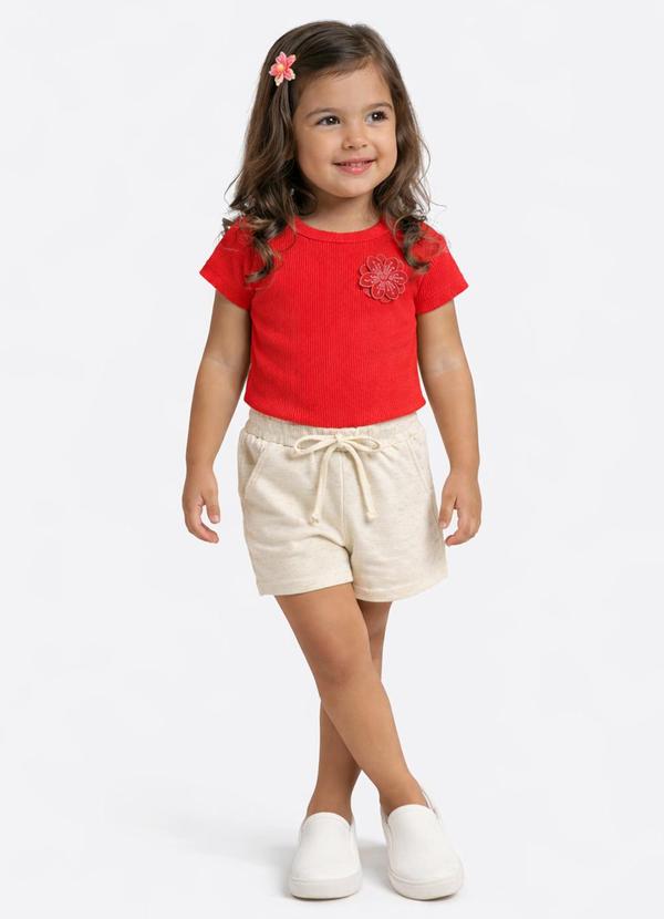 Blusa Ribana com Elastano Leve Vermelho