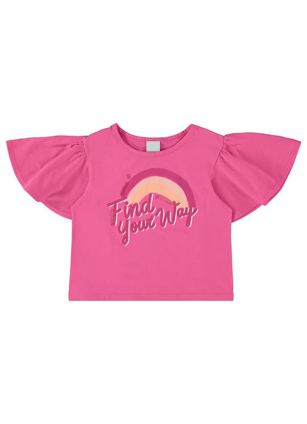 Blusa Rosa Escuro Box Find Your Way Menina
