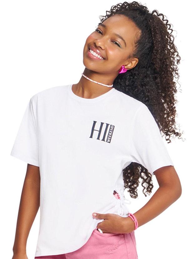 Vista 2 Blusa Teen Feminina Branco Amora Amora