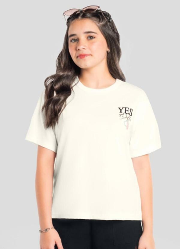 Blusa Teen Menina em Meia Malha Bege