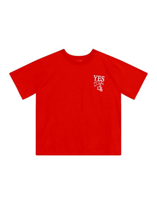 Blusa Teen Menina em Meia Malha Vermelho
