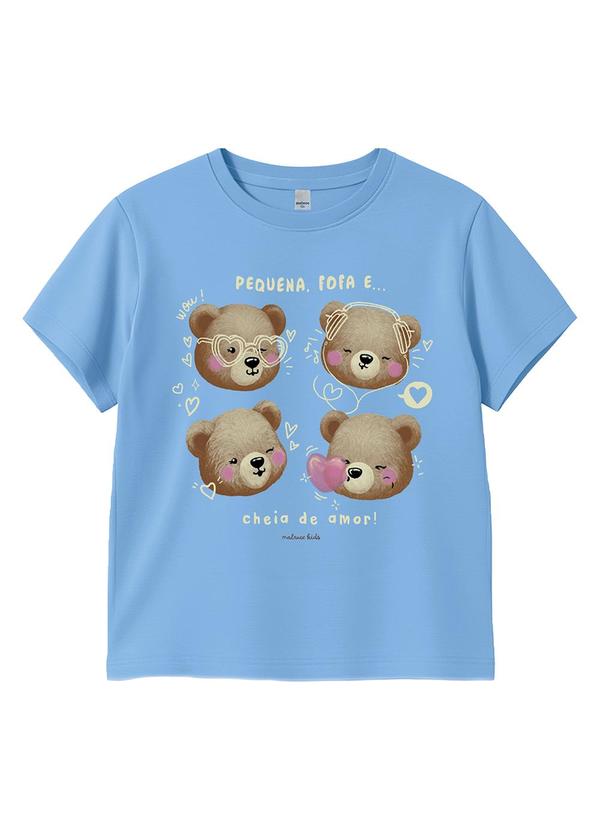Blusa Ursinhos em Malha Azul Pastel