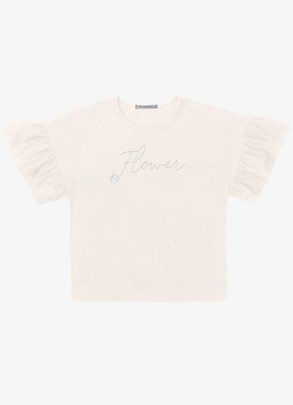 Blusa Verão Menina com Bordado Bege