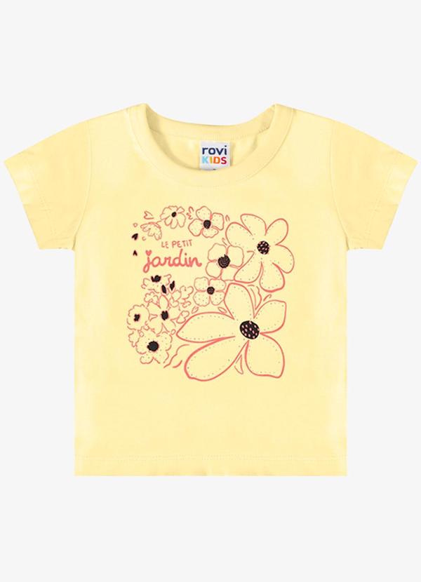 Blusa Verão Menina com Strass Amarelo