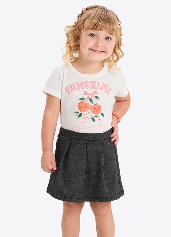 Blusa Verão Menina com Strass Bege