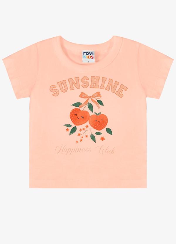 Blusa Verão Menina com Strass Rosa