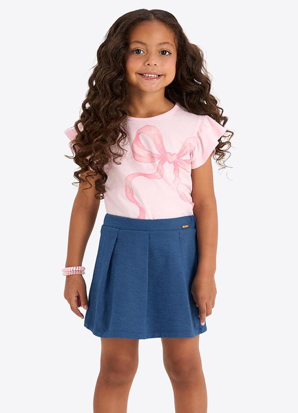 Blusa Verão Menina com Strass Rosa