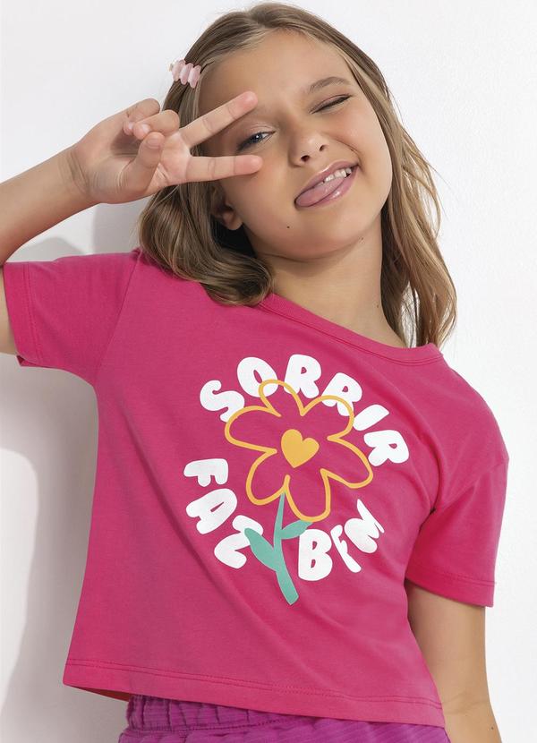 Vista 2 Blusa em Malha Rosa Fakini Fakini