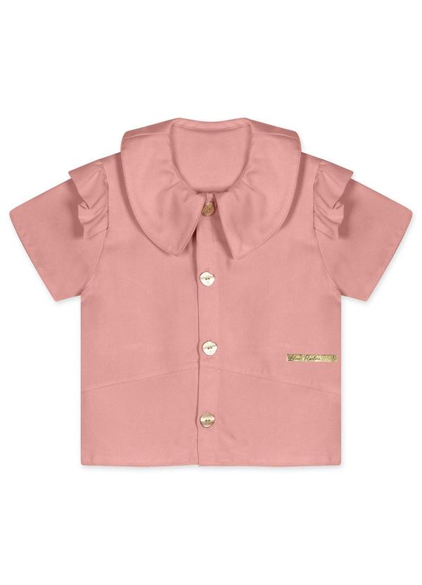 Camisa Manga Curta Infantil Feminina Rosa