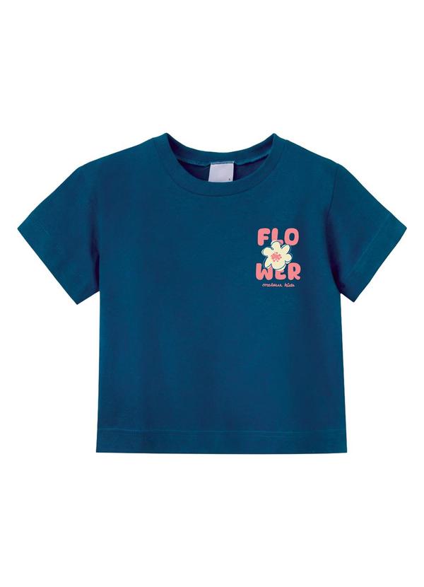Camiseta Box Flower Azul Escuro