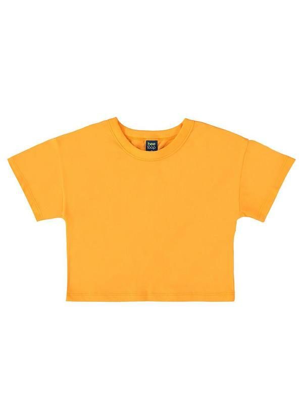 Camiseta em Meia Malha Menina Amarelo