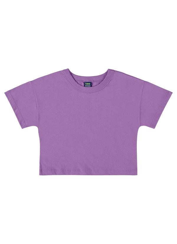 Camiseta em Meia Malha para Menina Roxo
