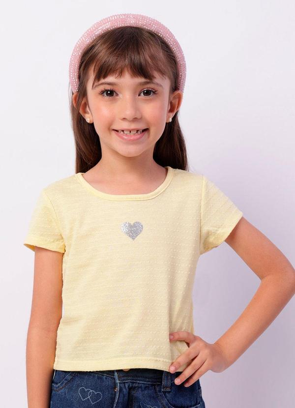 Camiseta Infantil Manga Curta Amarela