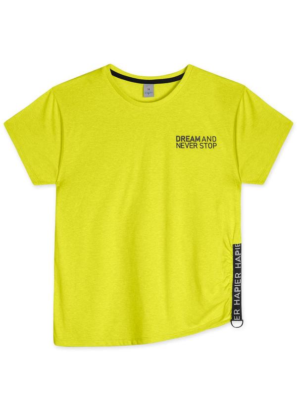 Vista 2 Camiseta Juvenil Feminina Amarelo Hapier Hapier