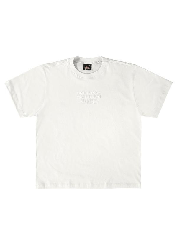 Vista 2 Camiseta Manga Curta Básica Infantil Branco Gloss Gloss