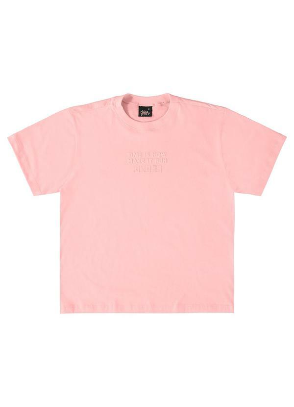 Vista 2 Camiseta Manga Curta Básica Infantil Rosa Gloss Gloss