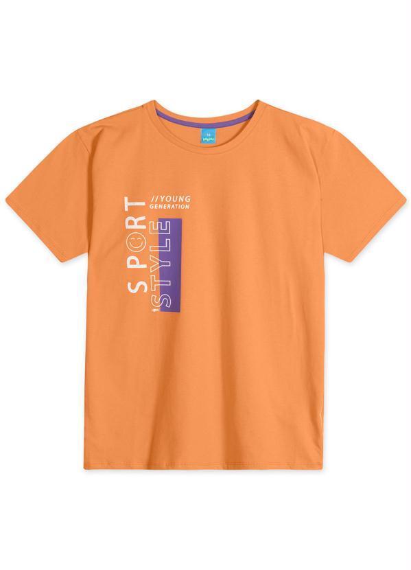 Vista 2 Camiseta Manga Curta Juvenil Menina Laranja Hapier Hapier