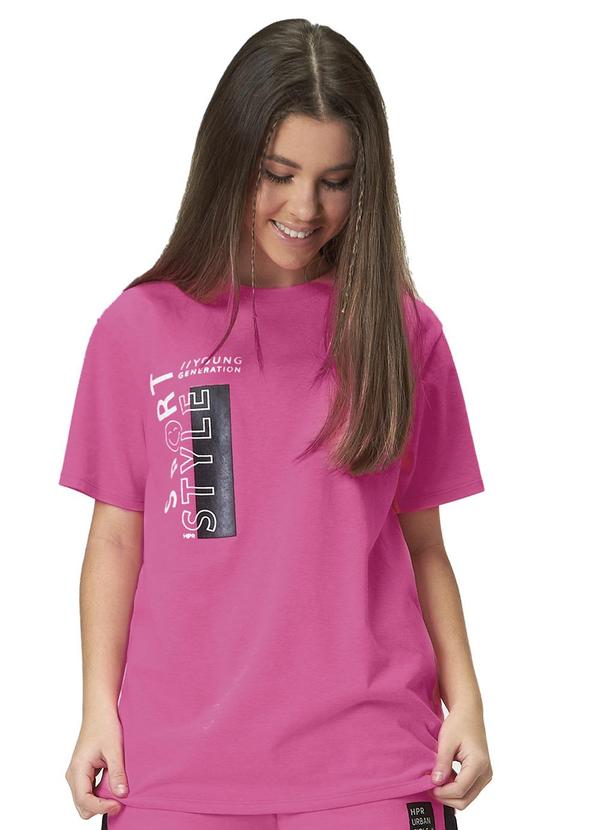 Vista 2 Camiseta Manga Curta Juvenil Menina Rosa Hapier Hapier