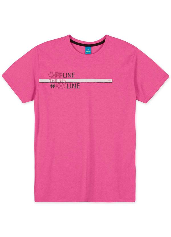 Camiseta Manga Curta Juvenil Menina Rosa
