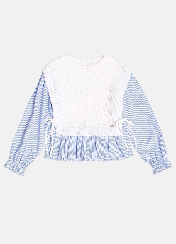 Colete Menina Infantil de Tricot com Camisa