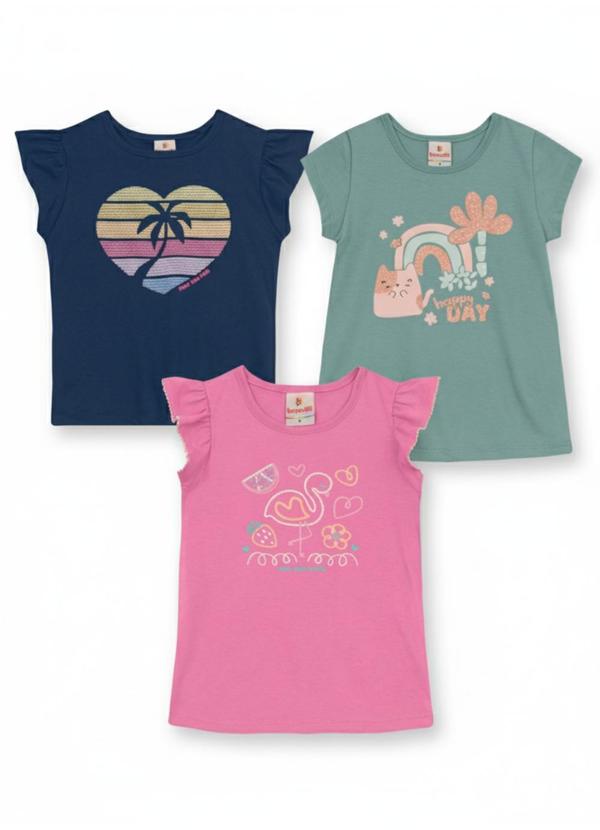Kit Infantil Menina com 3 Blusas Sortidas
