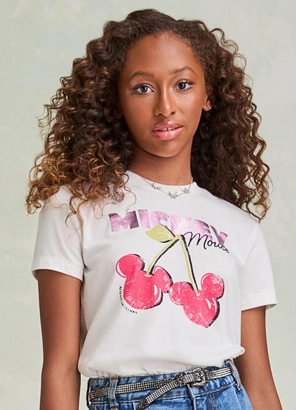 T-Shirt com Estampa de Cereja Off White