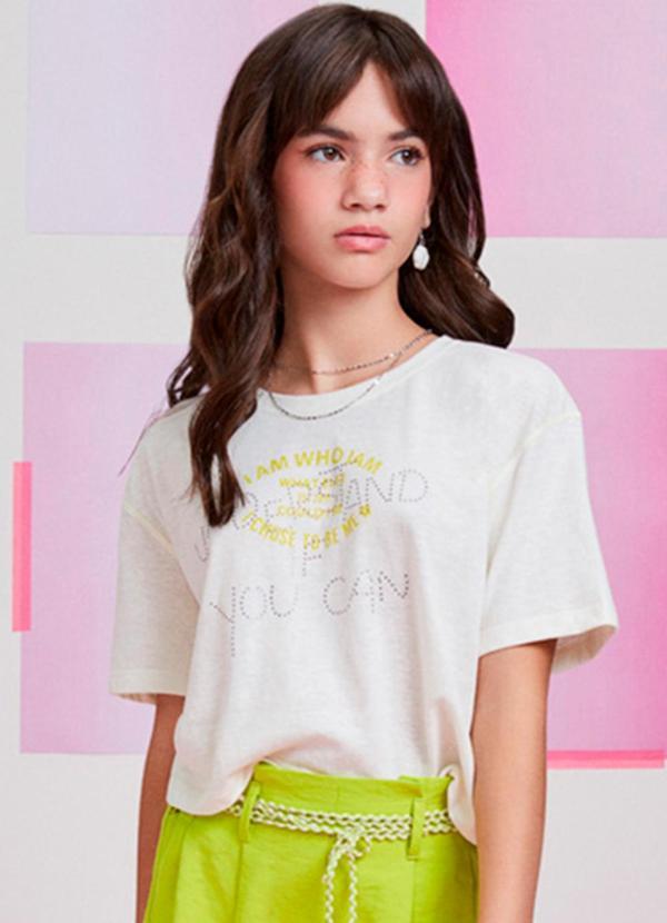 T-Shirt com Strass Off White