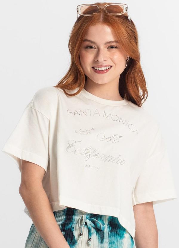 T- Shirt Juvenil Feminina Bege