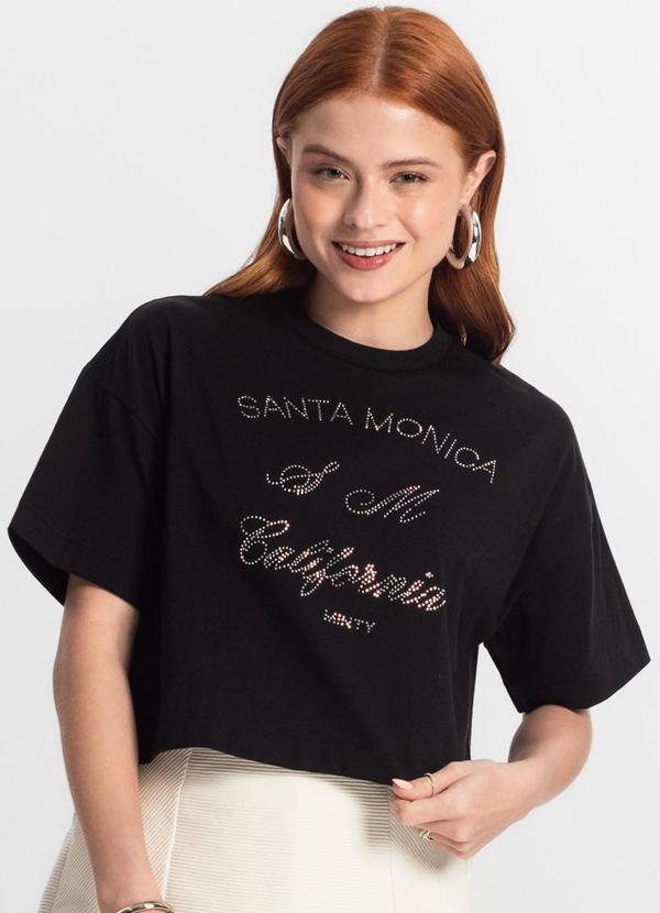 T- Shirt Juvenil Feminina Preto